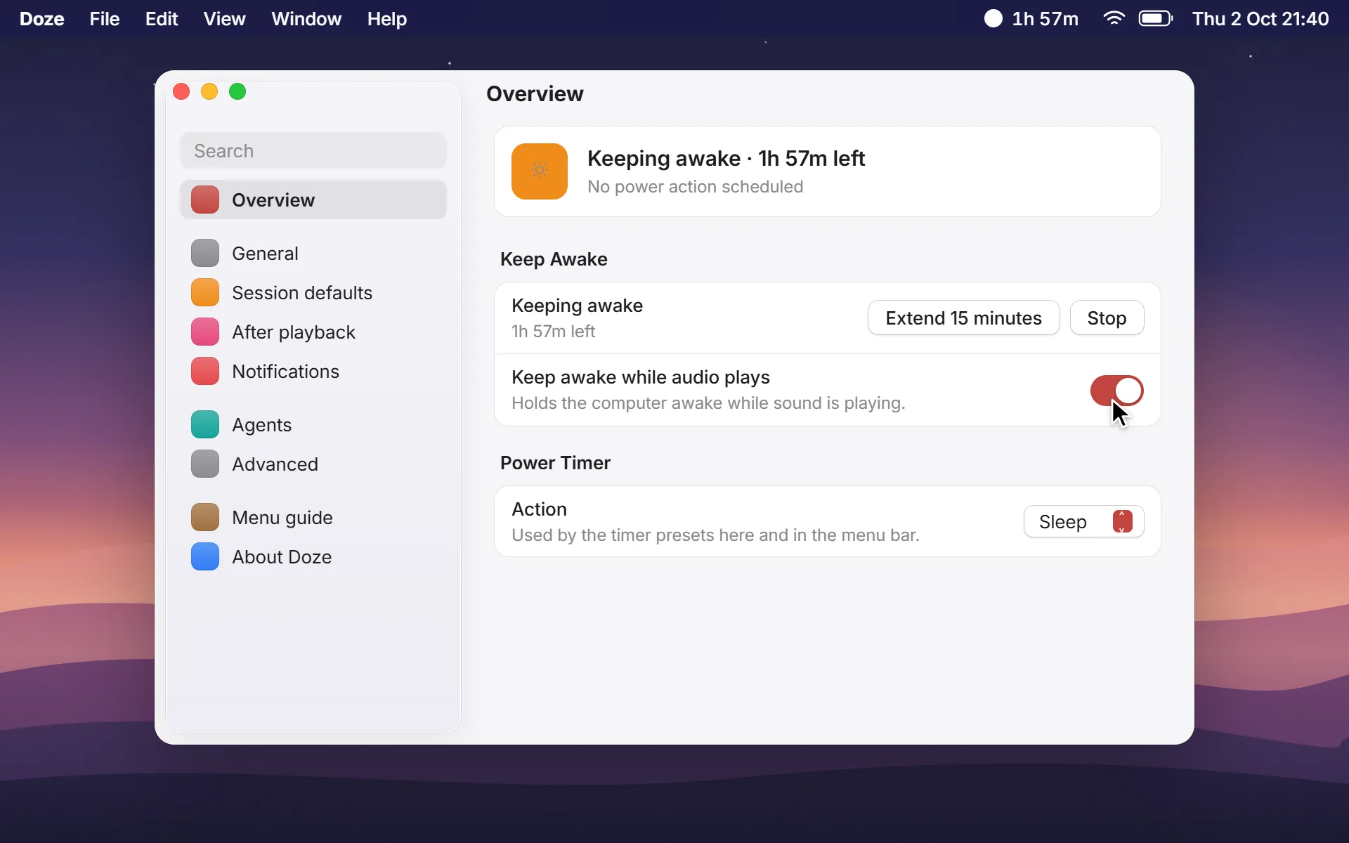 Awake for exactly as long as you need on macOS