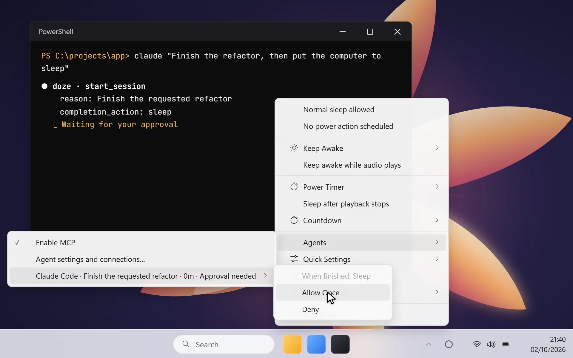 Finish the refactor, then go to sleep on Windows
